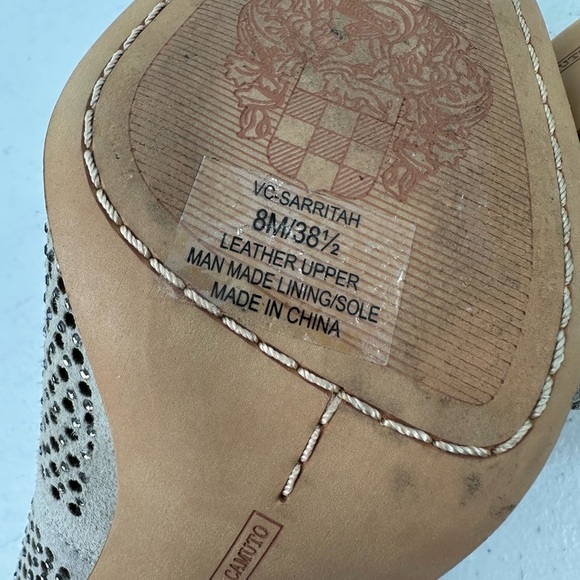 Vince Camuto Sarritah Suede Studded Pointed Toe Heels Pumps Evening Glam Size 8M - Picture 8 of 14